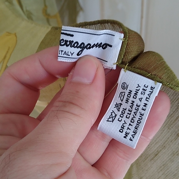 SAlVATORE FERRAGAMO green and Yellow leopards silk blend scarf - Picture 6 of 6